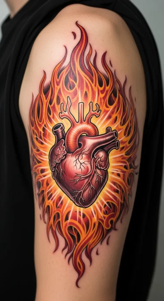 Sacred Heart with Flame Halo