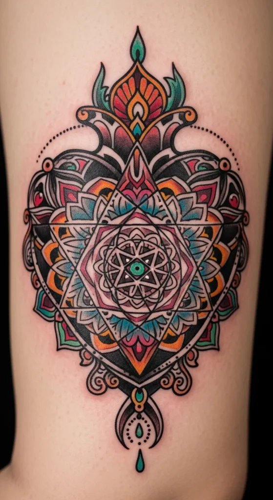 Sacred Heart with Geometric Elements