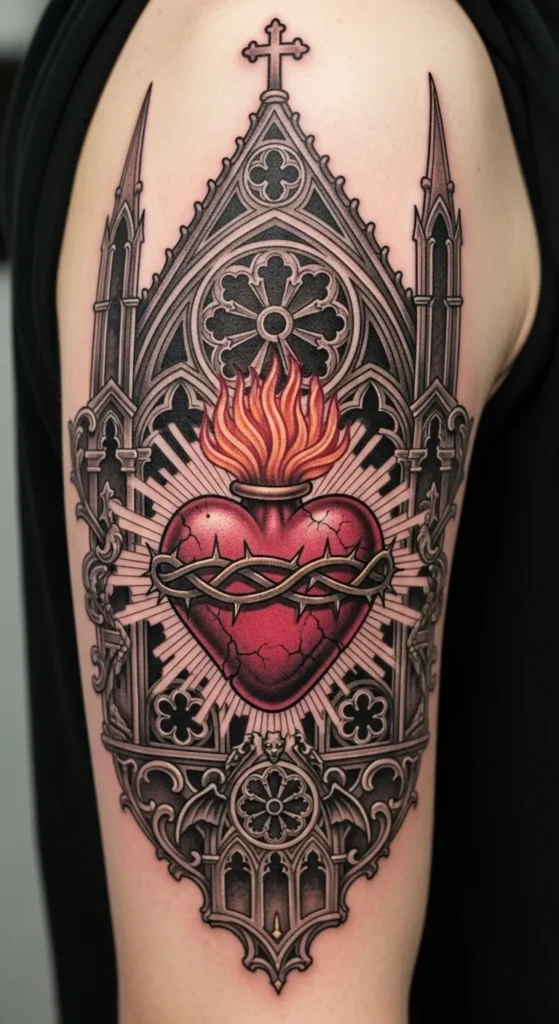 Sacred Heart with Gothic Accents