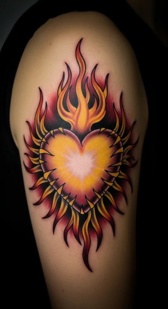 Sacred Heart with Holy Flames