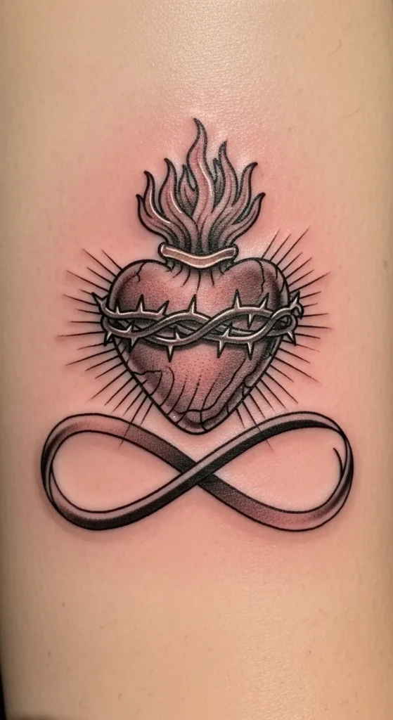 Sacred Heart with Infinity Symbol