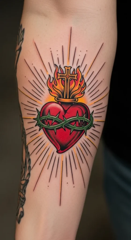 Sacred Heart with Light Rays