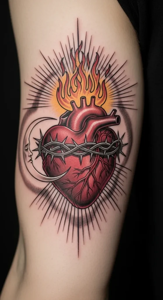 Sacred Heart with Moon