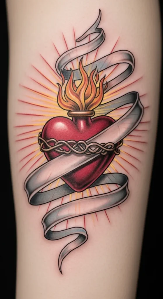 Sacred Heart with Ribbon Wrap