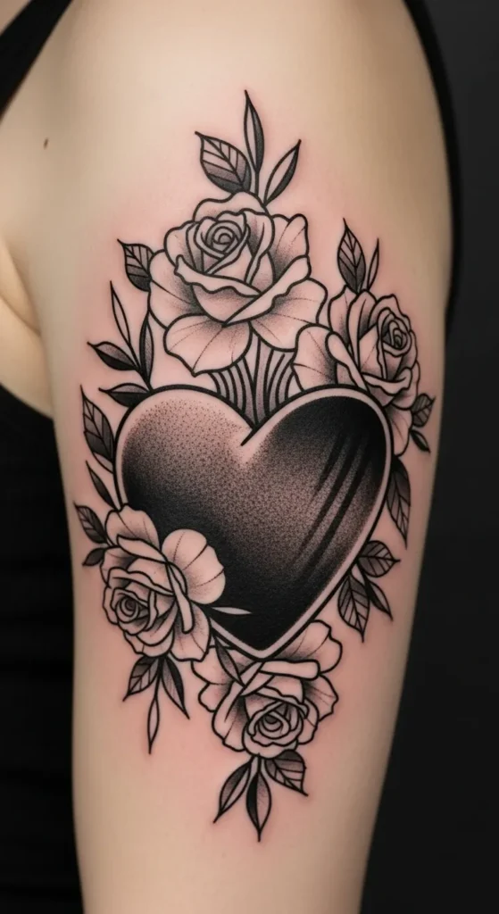 Sacred Heart with Roses