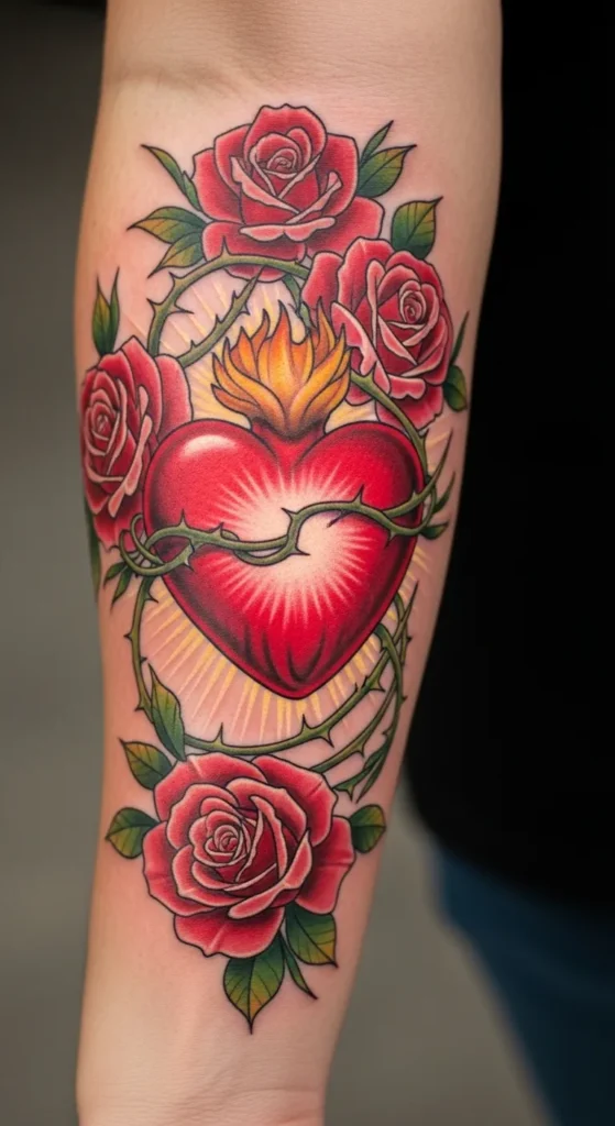 Sacred Heart with Roses