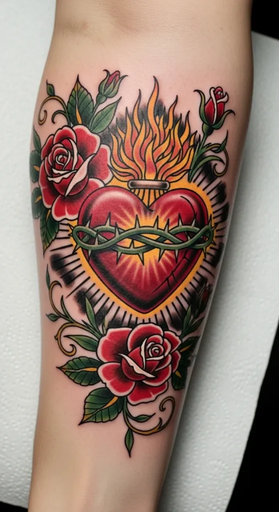 Sacred Heart with Roses