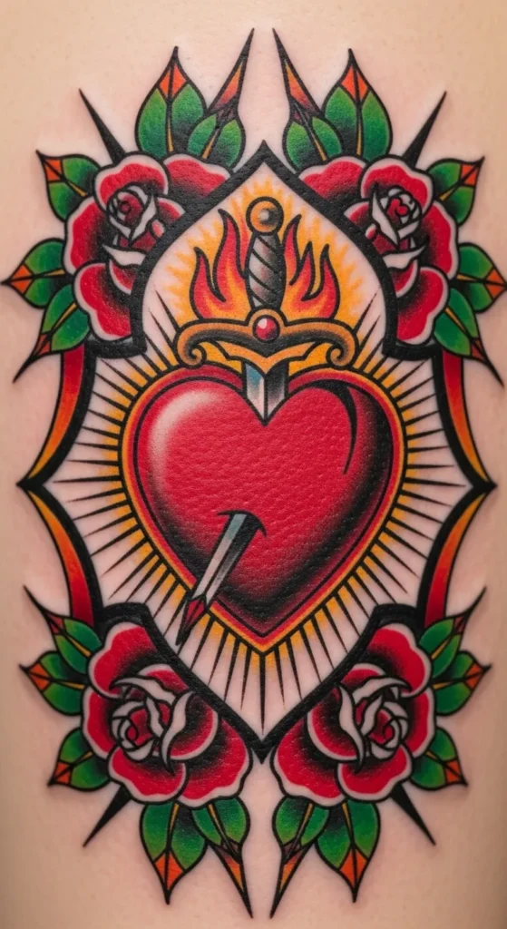 Sacred Heart with Roses