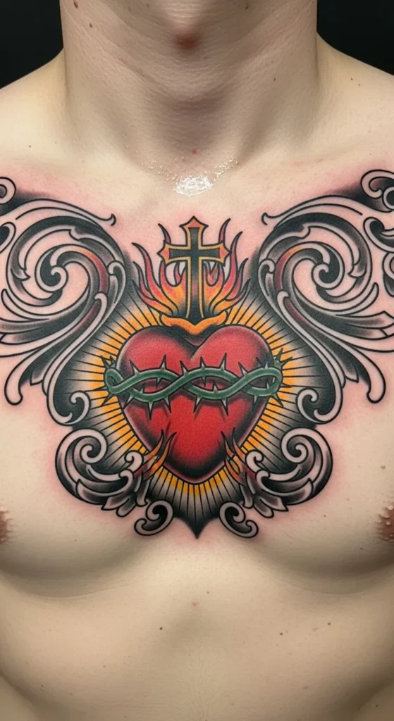  Sacred Heart with Scrollwork