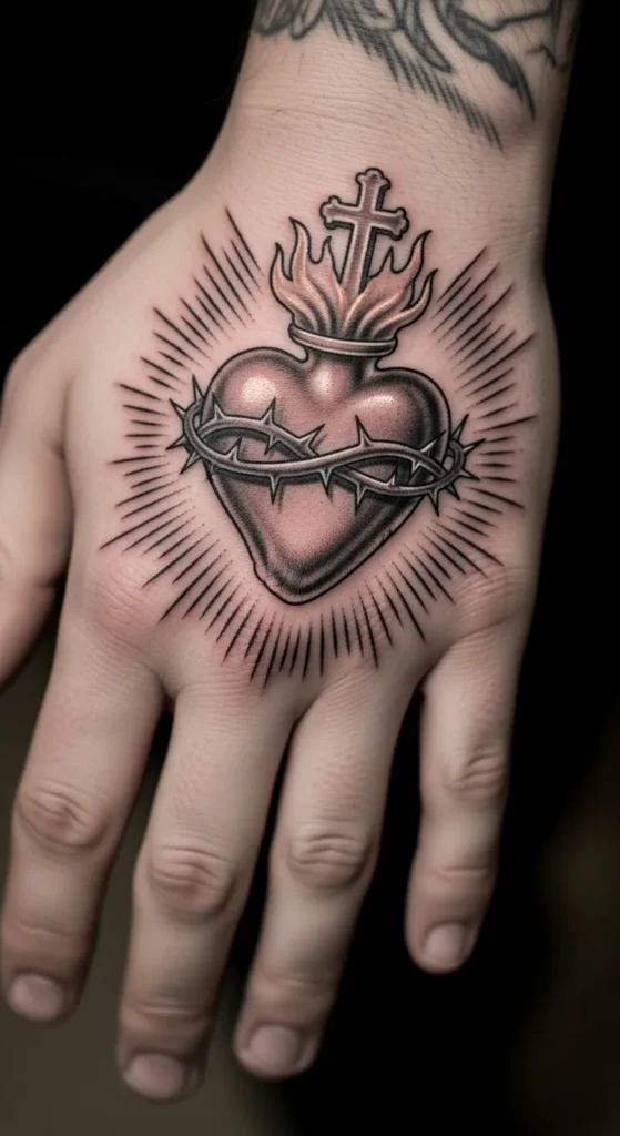 Sacred Heart with Shading Highlights