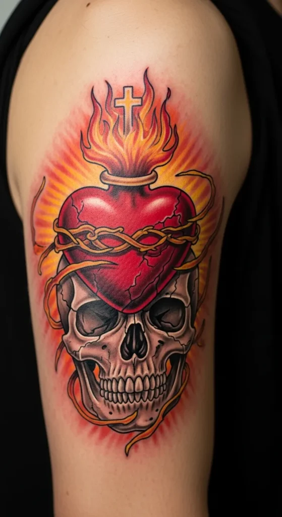  Sacred Heart with Skull