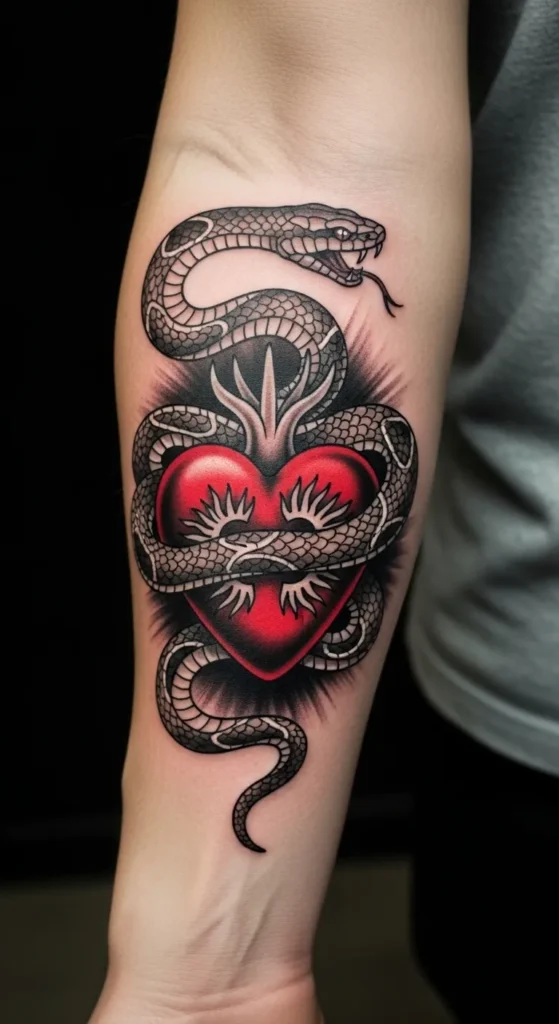 Sacred Heart with Snake