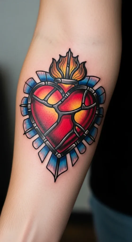 Sacred Heart with Stained Glass Effect