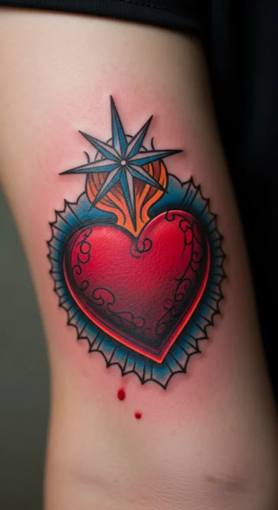 Sacred Heart with Star