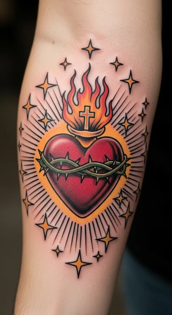 Sacred Heart with Stars