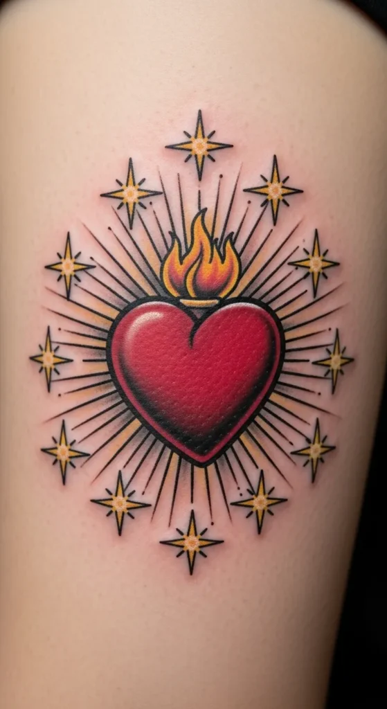 Sacred Heart with Stars