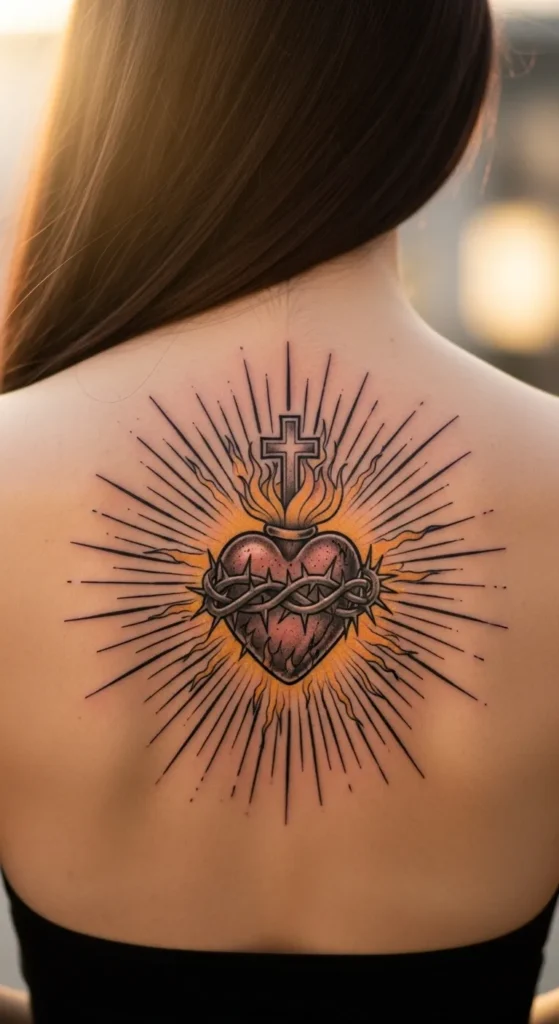  Sacred Heart with Sun Rays