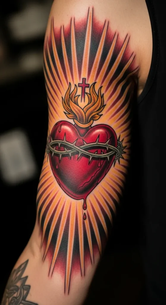 Sacred Heart with Sunburst