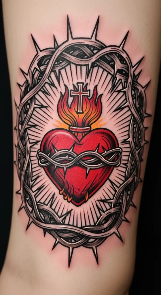 Sacred Heart with Thorned Frame