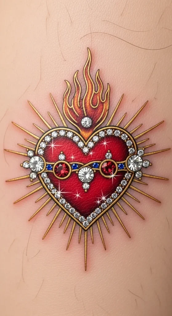 Sacred Heart with Tiny Jewels