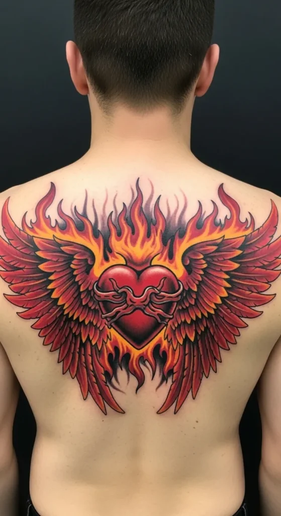 Sacred Heart with Wings of Fire