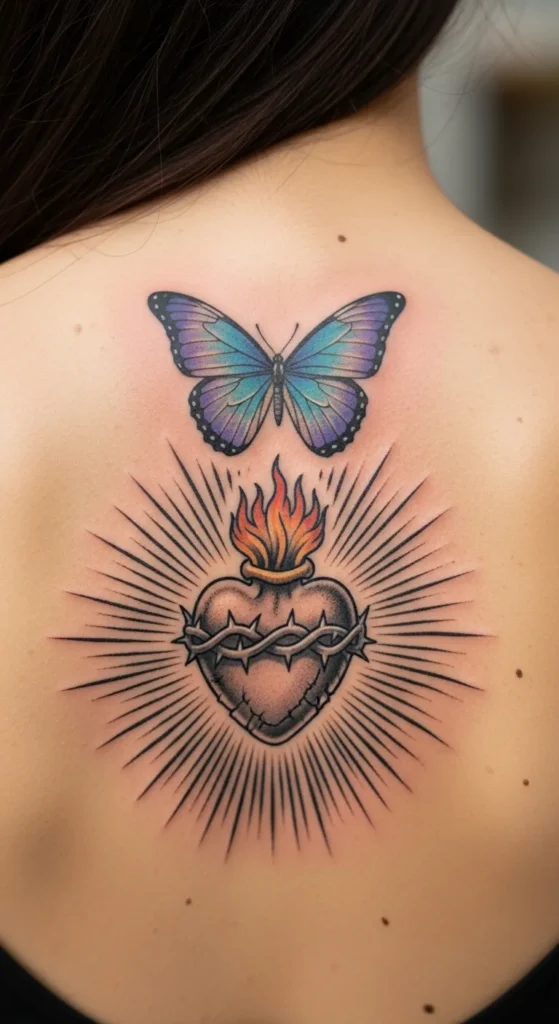 Sacred Heart with a Butterfly