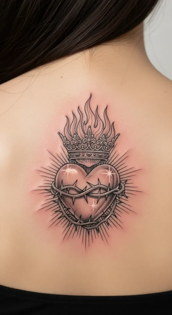 Sacred Heart with Crown