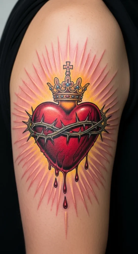 Sacred Heart with a Crown