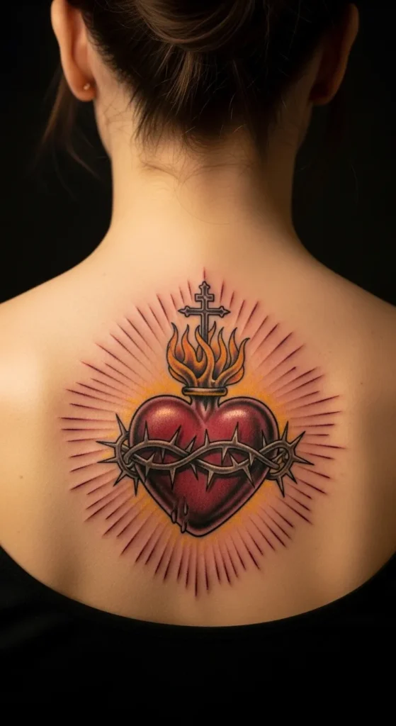 Sacred Heart with a Crown of Thorns