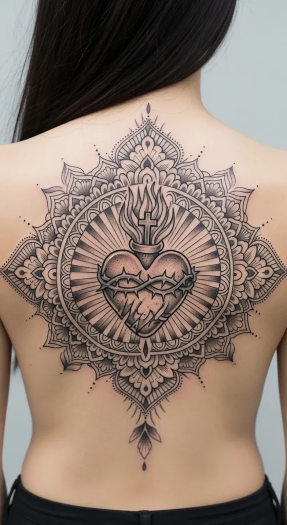 Sacred Heart with a Mandala