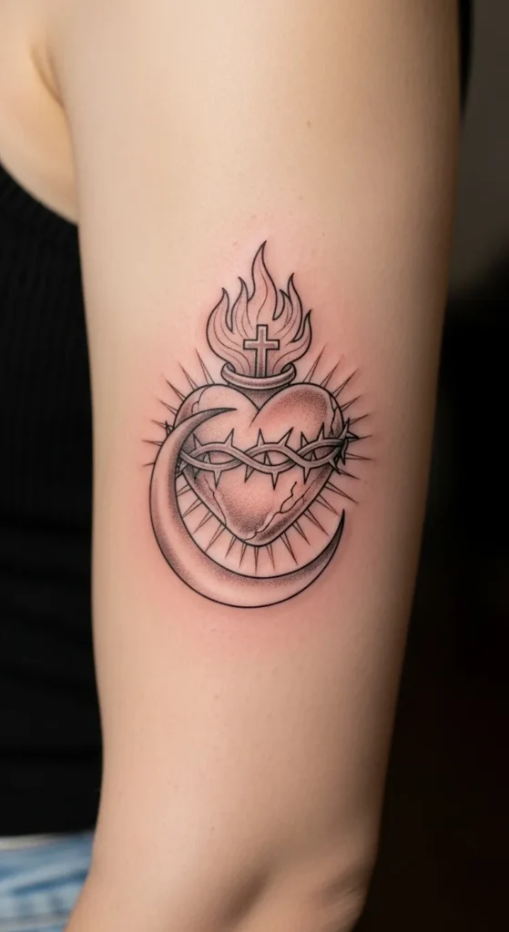 Sacred Heart with a Moon