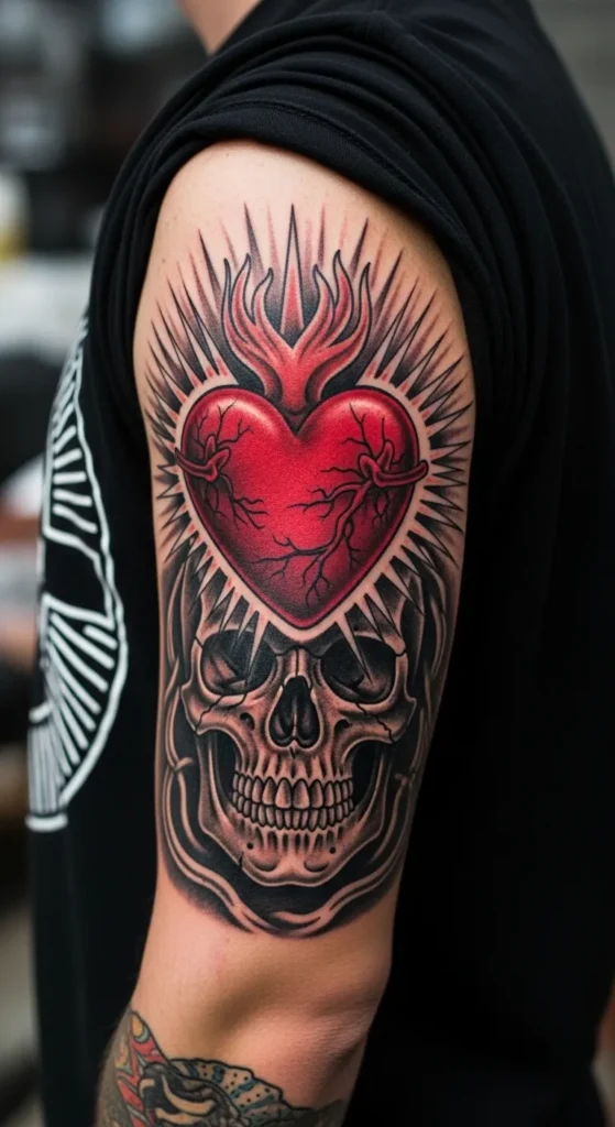 Sacred Heart with a Skull