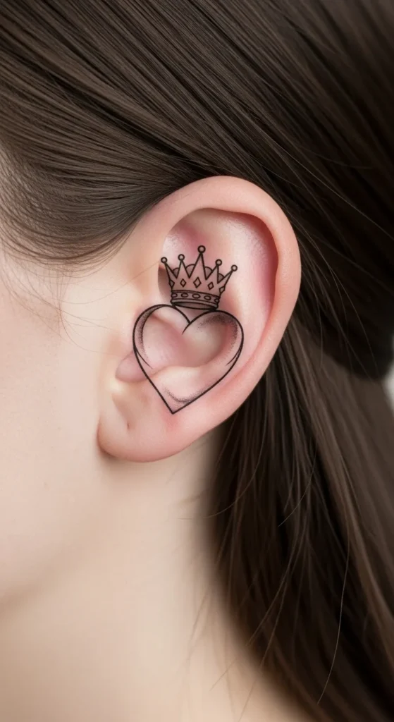 Sacred Heart with a Tiny Crown