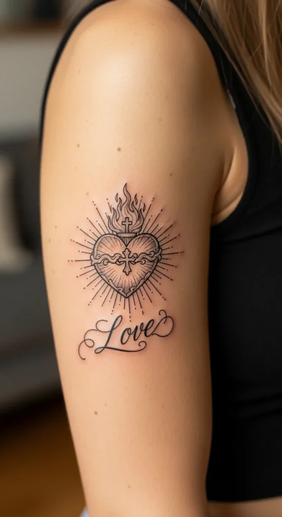 Sacred Heart with the Word “Love”