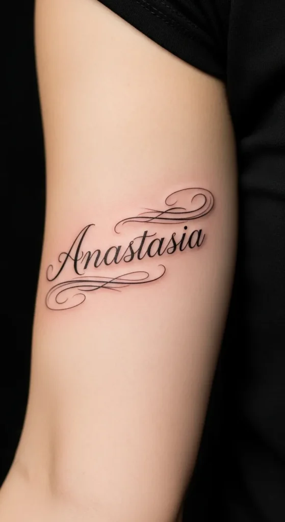  Scripted Name Armband Tattoo