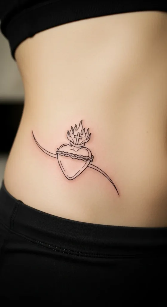 Side Waist Heart Outline