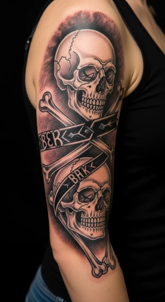 Skulls and Bones Armband Tattoo