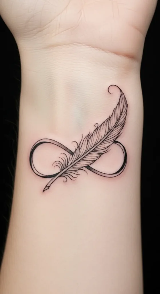Small Infinity Feather
