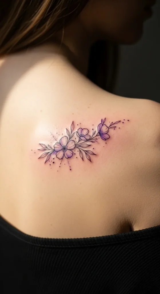 Small Violet on the Shoulder