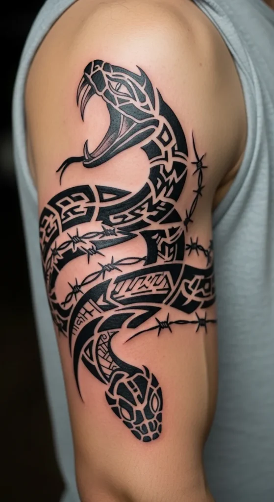 Snake-Inspired Tribal Armband