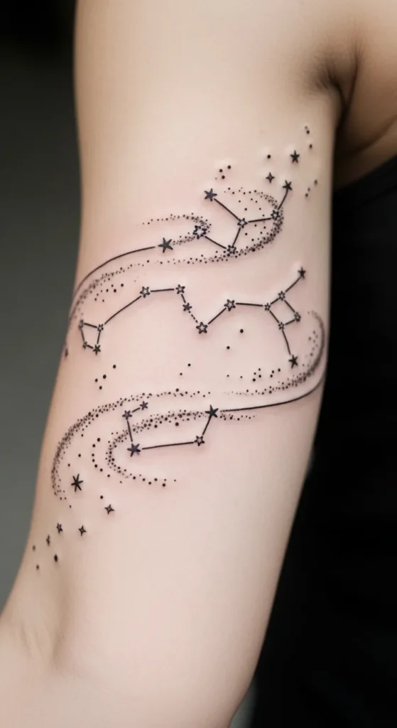 Stars and Constellations Arm Band Tattoo