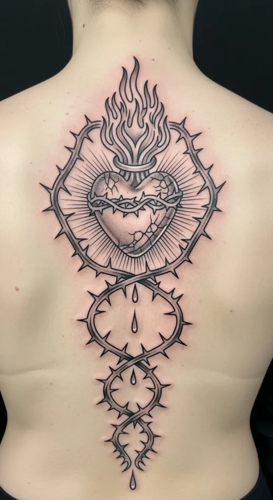  Symmetrical Sacred Heart Design