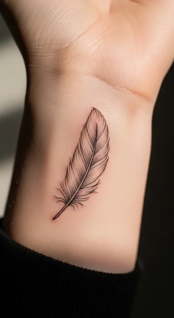 Tiny Feather Tattoo