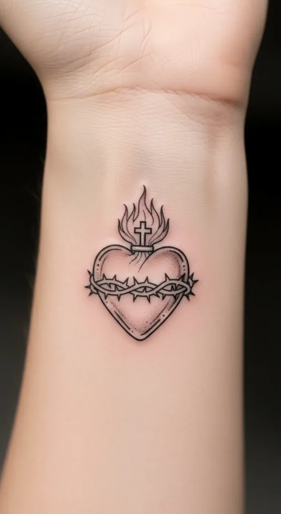 Tiny Sacred Heart on the Wrist