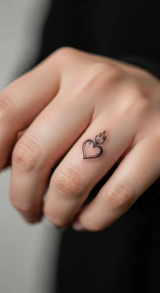 Tiny Sacred Heart on the Finger