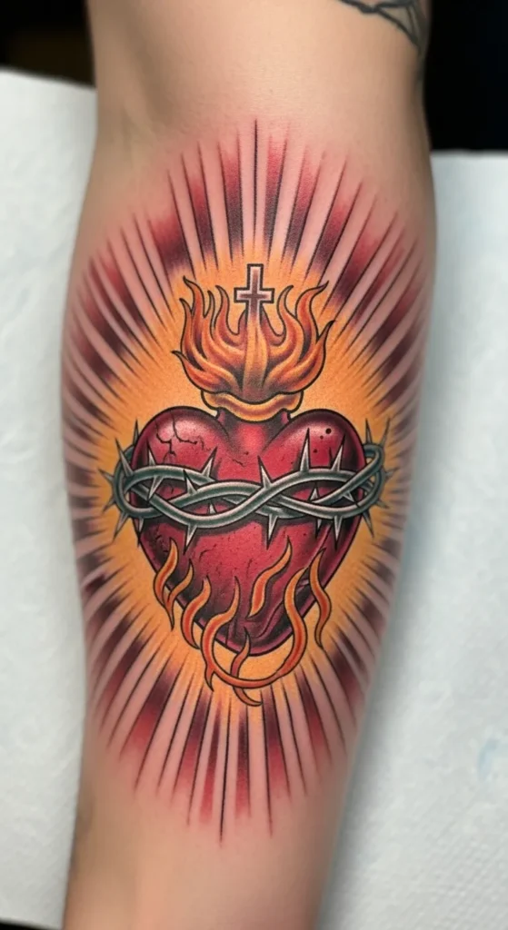 Traditional Sacred Heart with Crown of Thorns