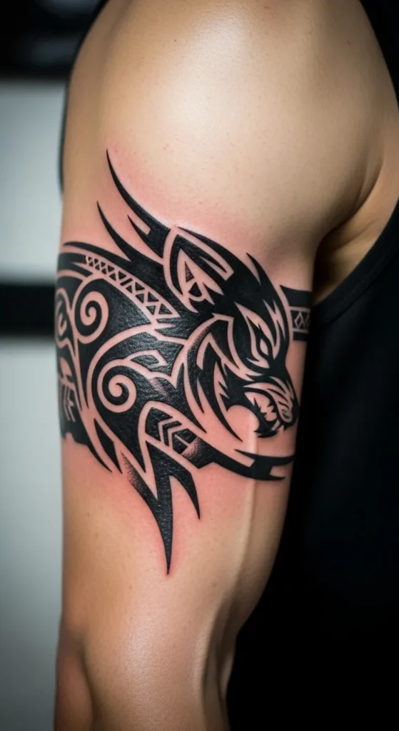 Wolf-Inspired Tribal Armband