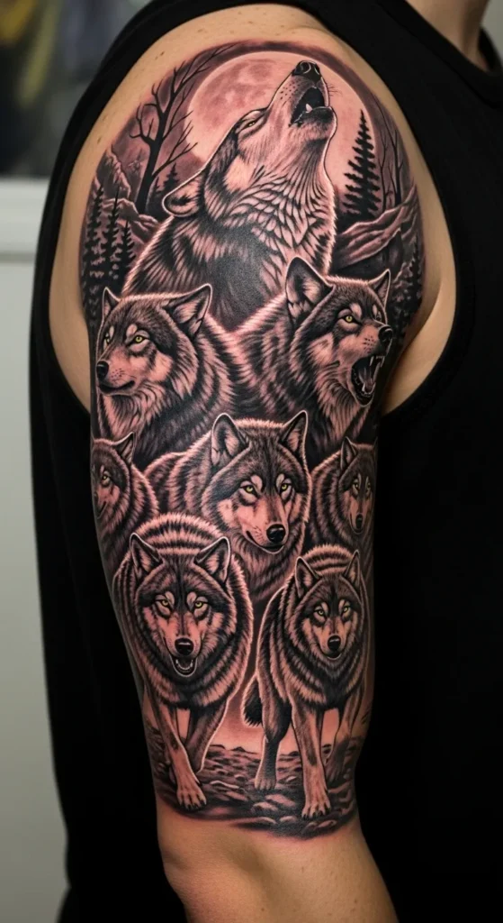 Wolf Pack Armband Tattoo