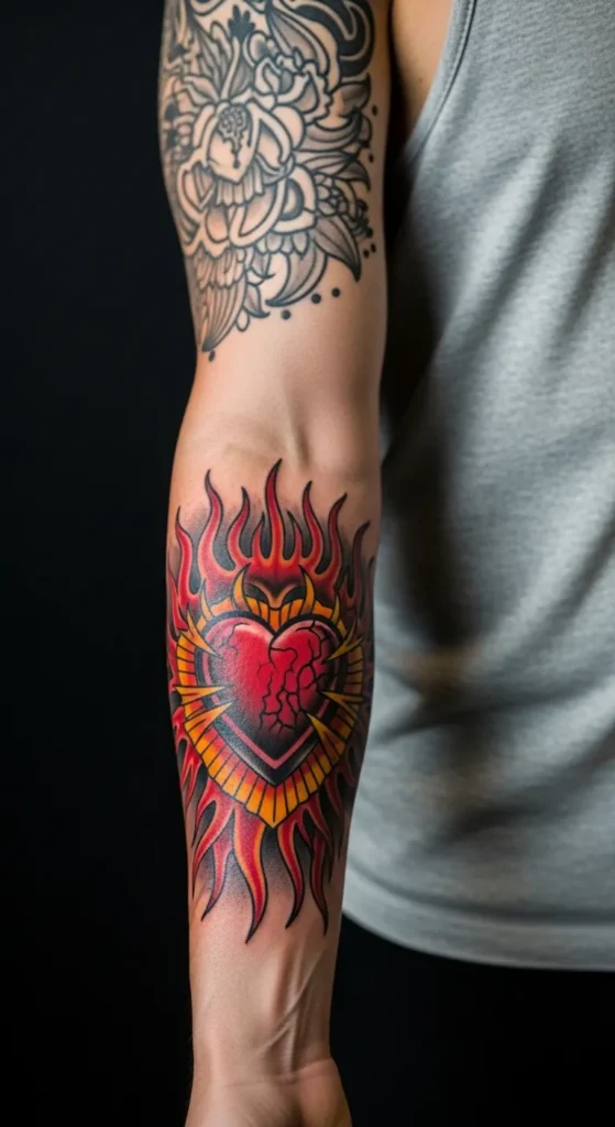 sacred heart tattoo for men