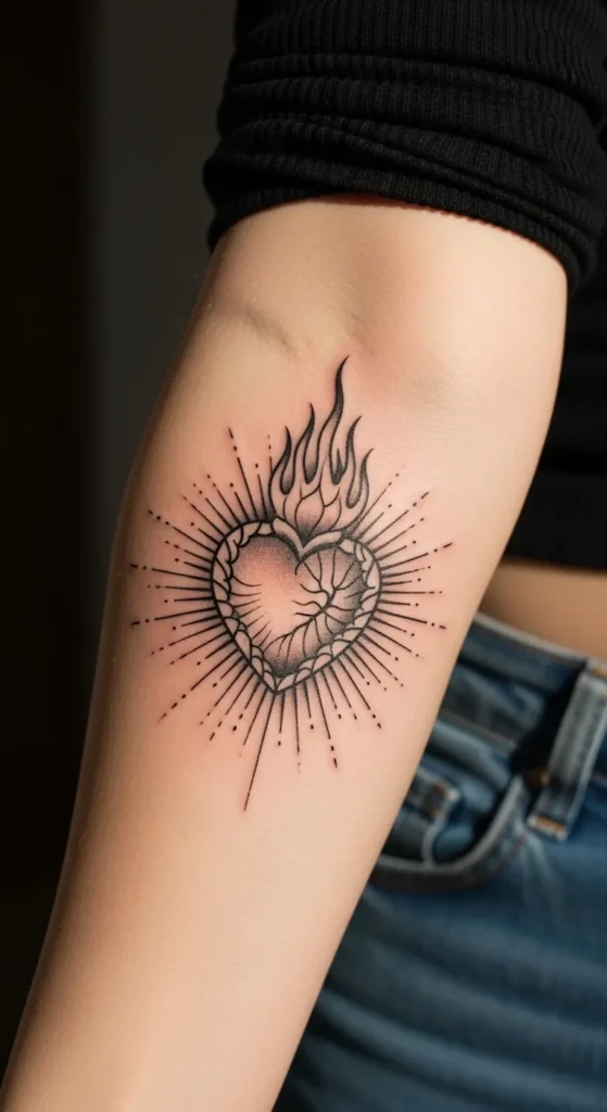 sacred heart tattoo for women